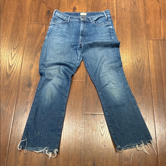 MOTHER Blue Cropped Jeans - Picture 1 of 9